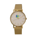 Pedre Men's Scandia Gold-tone Mesh Bracelet Watch with White Dial